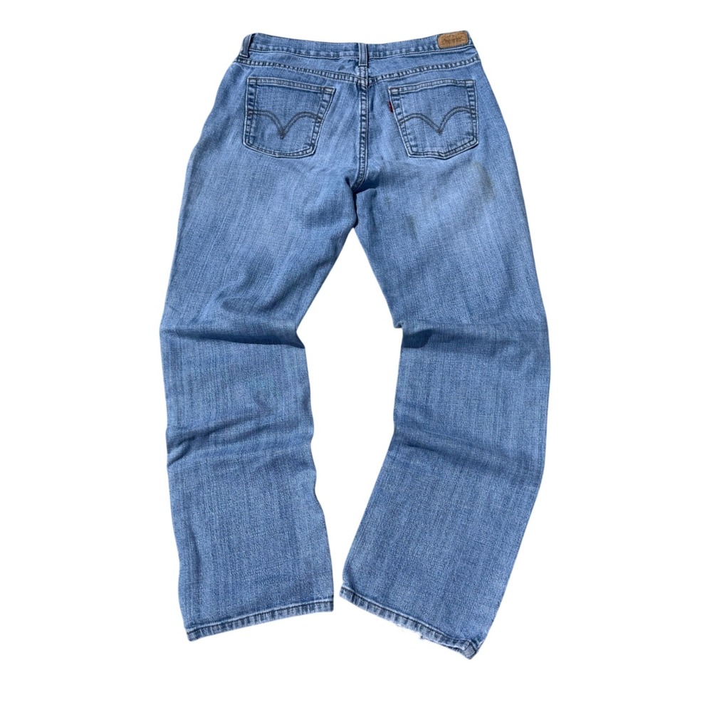 Levi's 505 Jeans Womens 8M Blue Good Straight Leg Medium Wash Stretch Denim